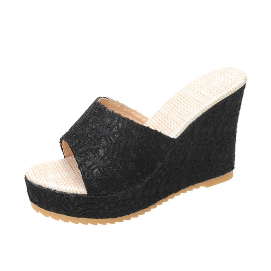 Damen elegante Wedge-Sandalen aus floralem Design EB