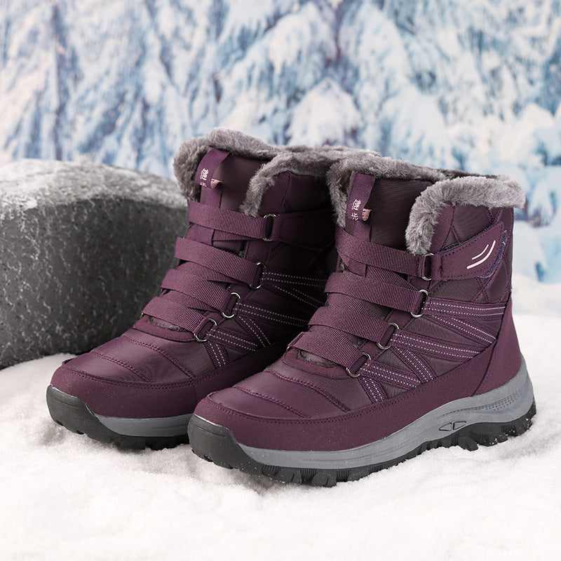 Damen isolierte Winterstiefel mit rutschfester Sohle und kuscheligem Futter EB