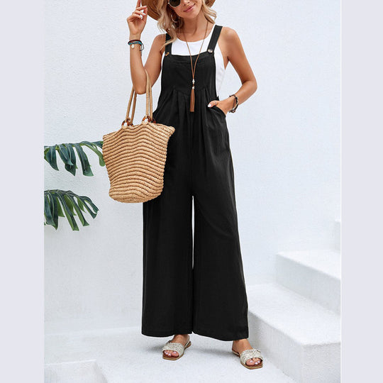 Damen weite Latzhose mit elegantem Schnitt und verstellbaren Trägern EB