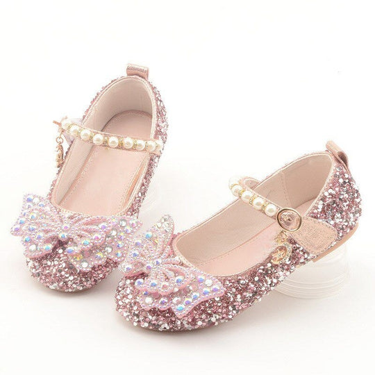 Mädchen Glitzernde Ballerinas mit filigranen Schleifenapplikationen EB