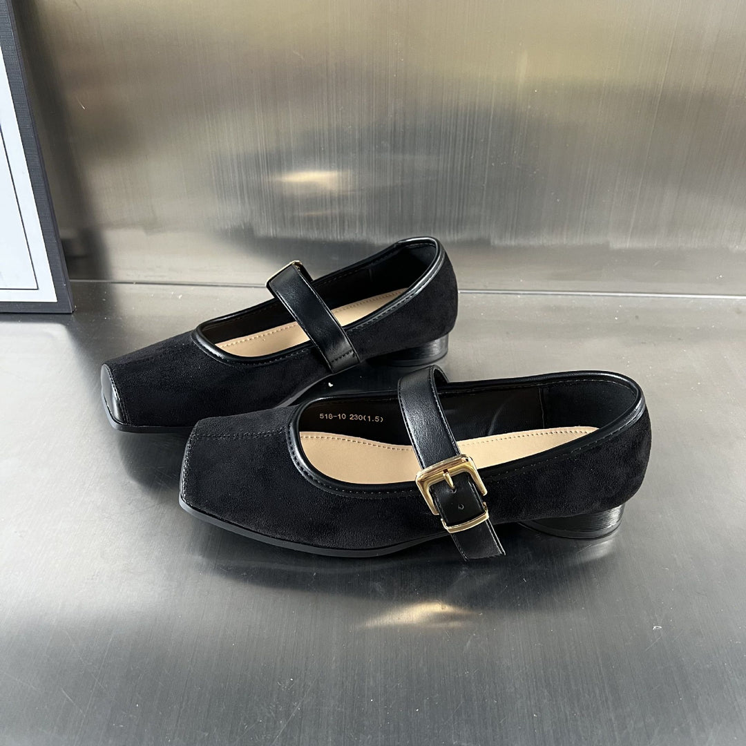 Damen elegante Slipper mit modischer Riemenverzierung und hochwertiger Veloursoberfläche EB