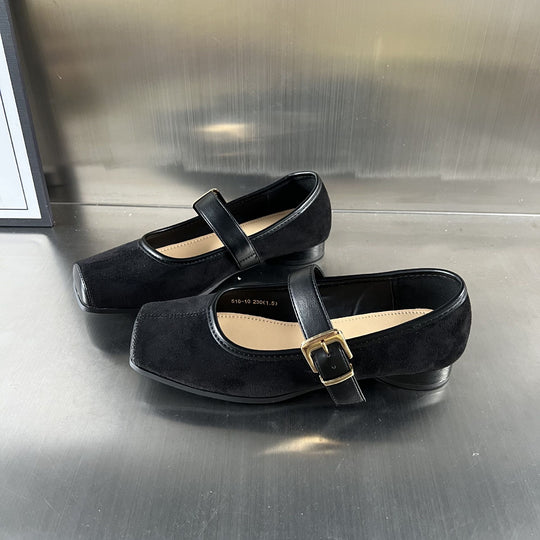 Damen elegante Slipper mit modischer Riemenverzierung und hochwertiger Veloursoberfläche EB