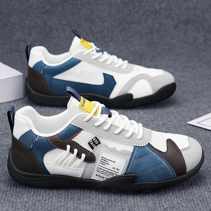 Herren sportiver Retro-Mesh-Ledermix Sneaker mit verstärkter Zehenkappe und griffiger Trailsohle EB