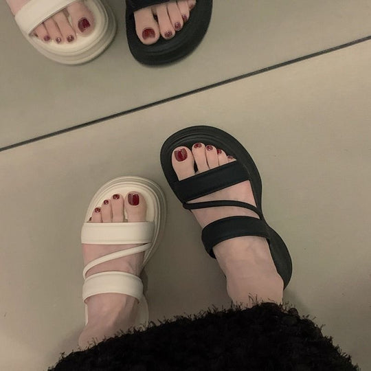 Damen Komfortable Sandalen mit ergonomischem Riemendesign und dämpfendem Fußbett EB