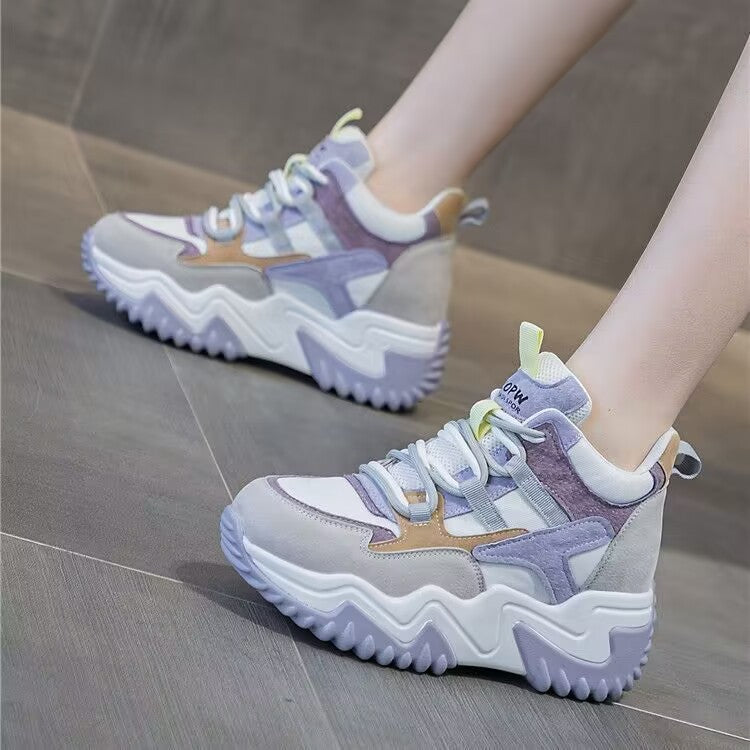 Damen Chunky Sneakers mit ergonomischer Laufsohle und atmungsaktiven Einsätzen EB