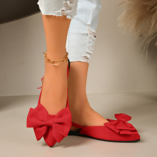 Damen Slingback-Pantoletten mit elegantem Schleifen-Design und praktischem Riemen EB