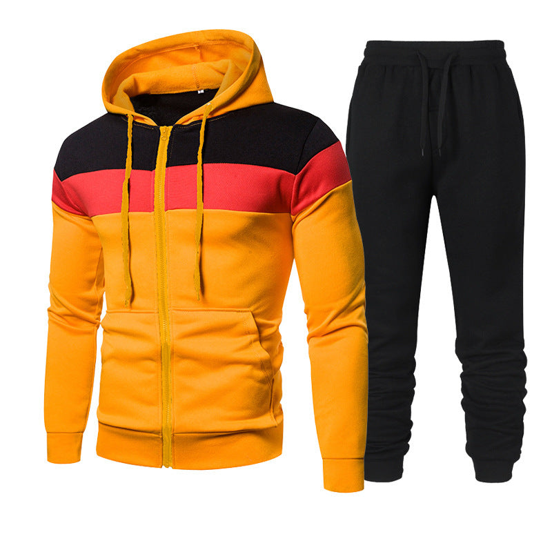 Herren sportliches Freizeit-Set mit modischem Farbblockdesign EB