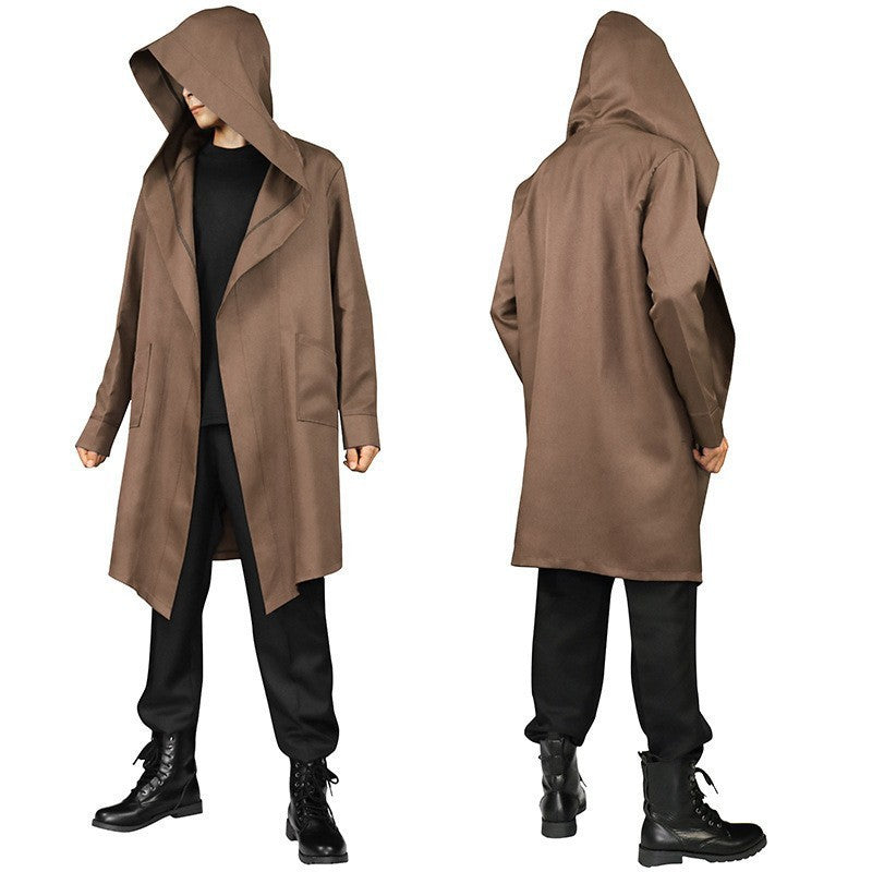 Unisex nan mehrschichtiger Kapuzenumhang mit weitem Fall und Satinbandverschluss Eb
