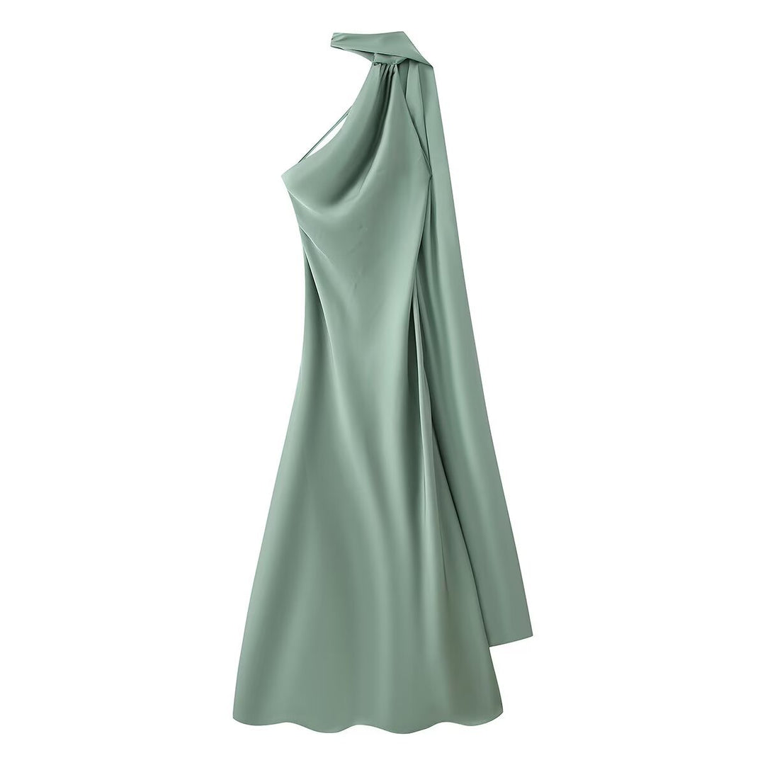 Damen Maxikleid mit elegantem Halterneck und fließendem Schnitt EB
