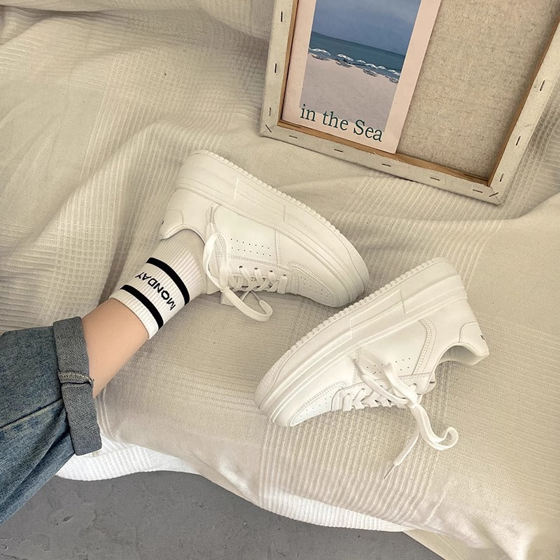 Damen Modische Plateau Sneakers mit komfortablem Rückenschutz EB
