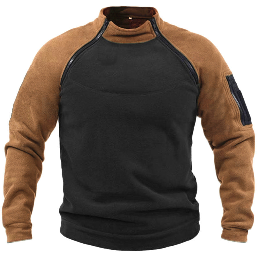 Herren funktioneller Fleece-Pullover mit hohem Kragen EB