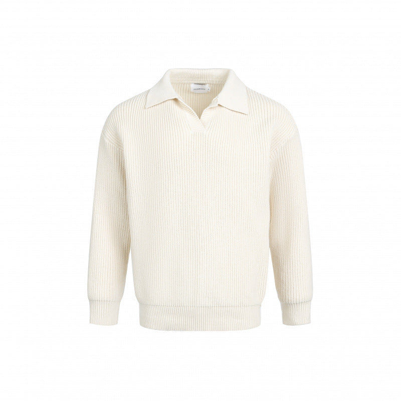 Damen Eleganter Strickpullover mit modernem Kragen und feinem Rippstrick EB