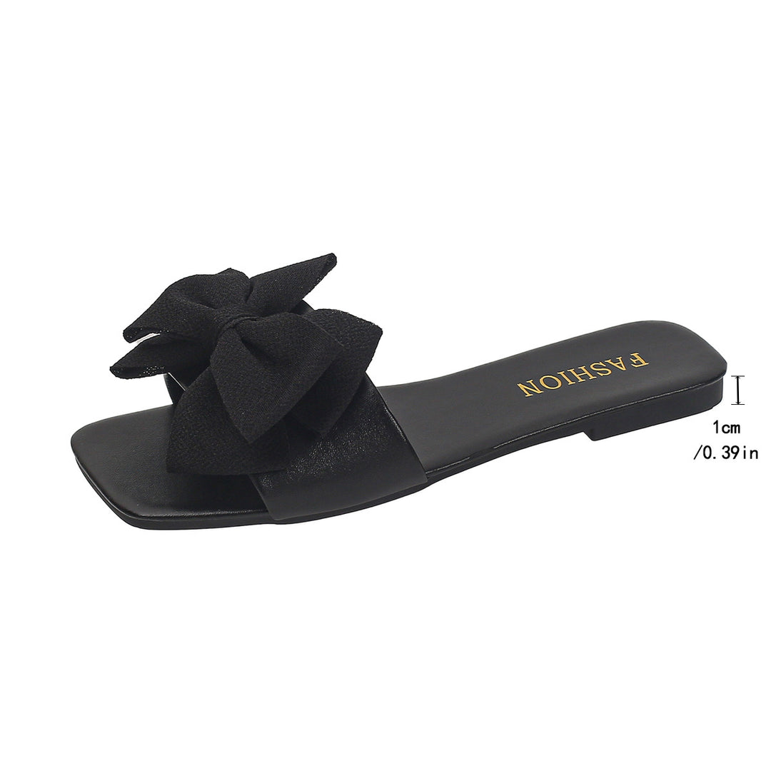 Damen Elegante Slipper mit großzügigem Schleifenverzierungen und glattem Obermaterial EB