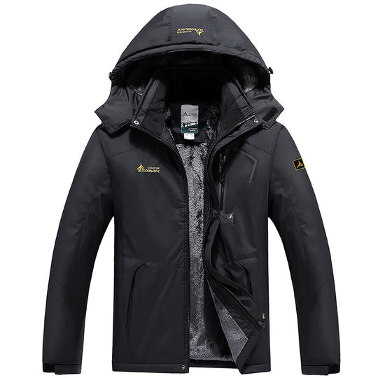 Herren multifunktionale wasserdichte Outdoorjacke mit abnehmbarem Fleece-Innenlayer und verstellbarer Kapuze EB