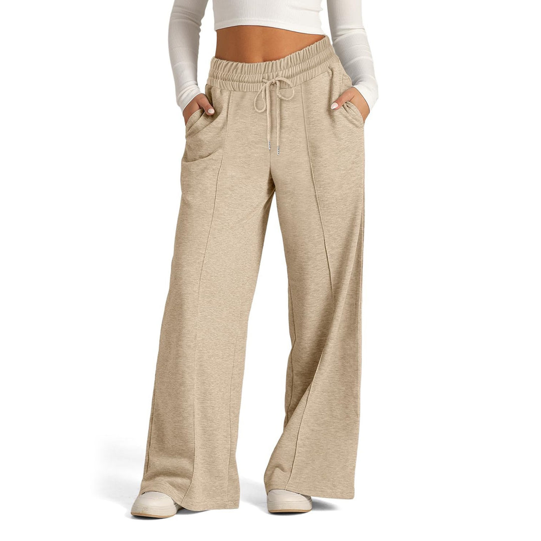 Damen weite Freizeithose mit elastischem Bund und praktischen Taschen EB