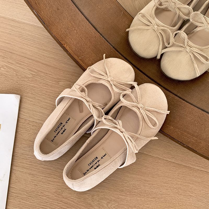 Damen Ballerinas mit modischem Schleifen-Design und weicher Sohle EB