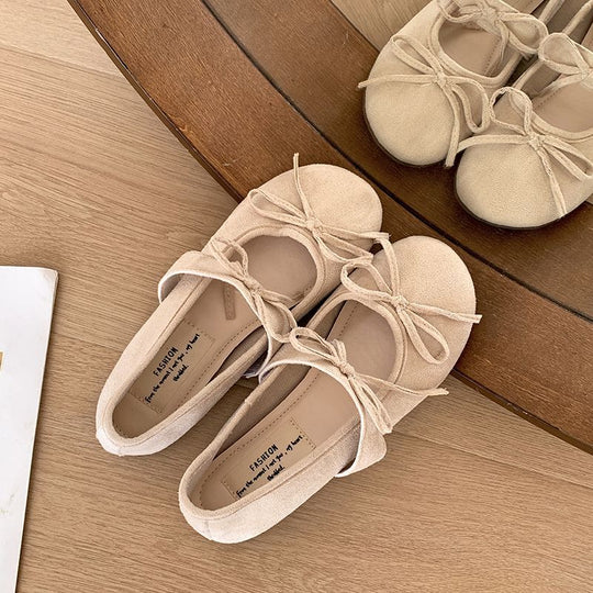 Damen Ballerinas mit modischem Schleifen-Design und weicher Sohle EB