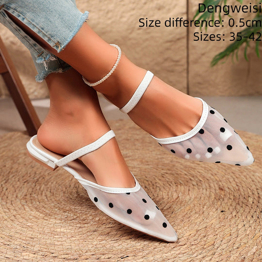 Damen Elegante Slingback-Schuh mit modischem Punkten-Design EB