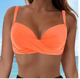 Damen Elegantes Bikinioberteil mit Wickeldesign EB
