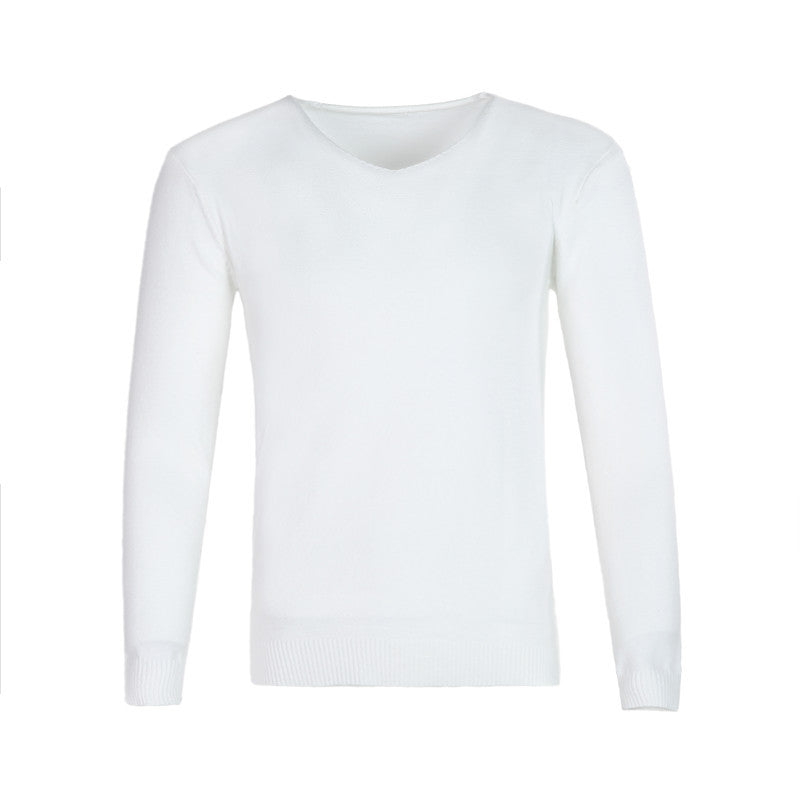 Herren nan feiner V-Ausschnitt-Pullover aus Baumwoll-Merino-Mix mit schmaler Silhouette EB