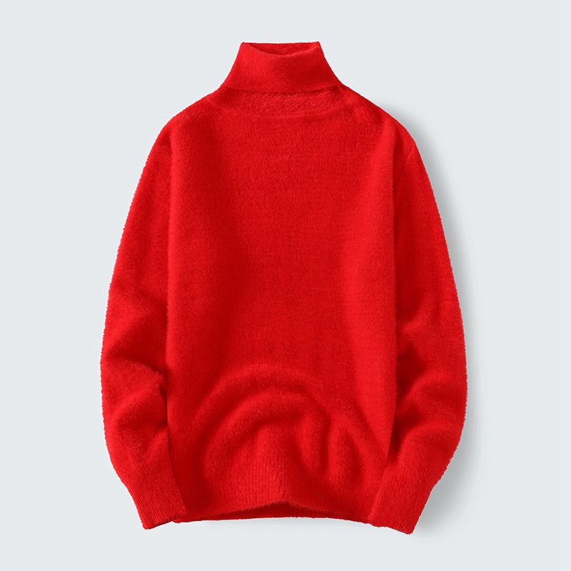 Herren warmer Rollkragenpullover aus weichem Strickstoff EB