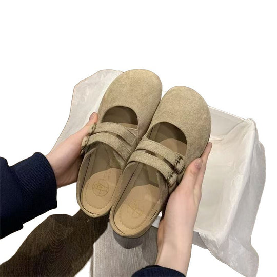 Damen Komfortabel Clogs mit doppeltem Riemchen EB