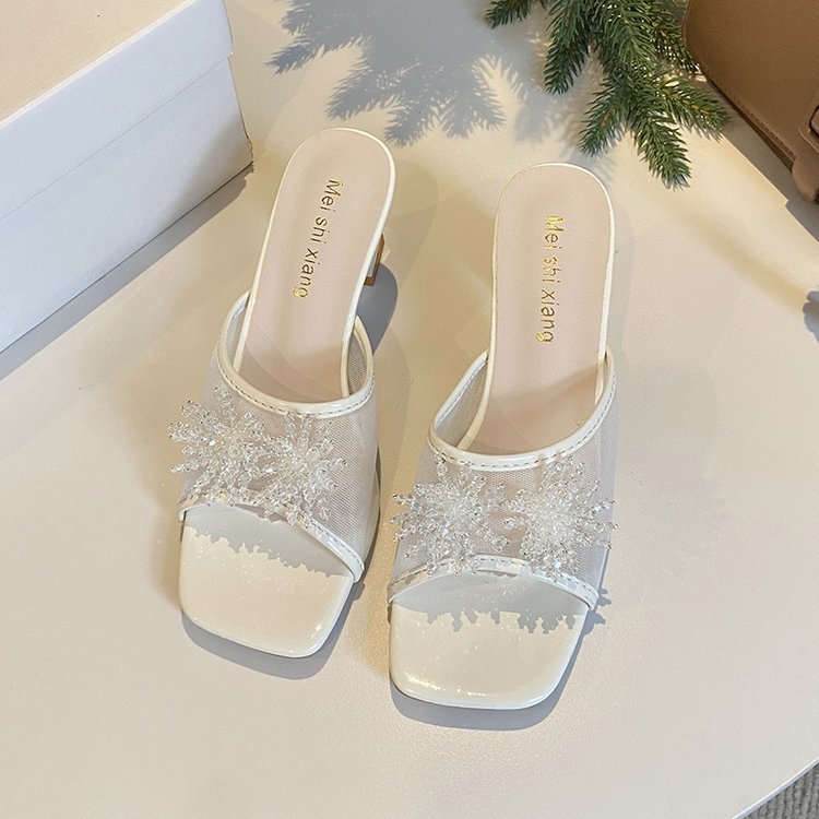 Damen Mules mit funkelndem Strassbesatz EB