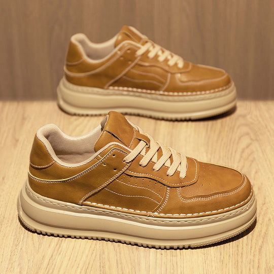 Damen Elegante Leder Sneakers mit gedämpfter Sohle EB