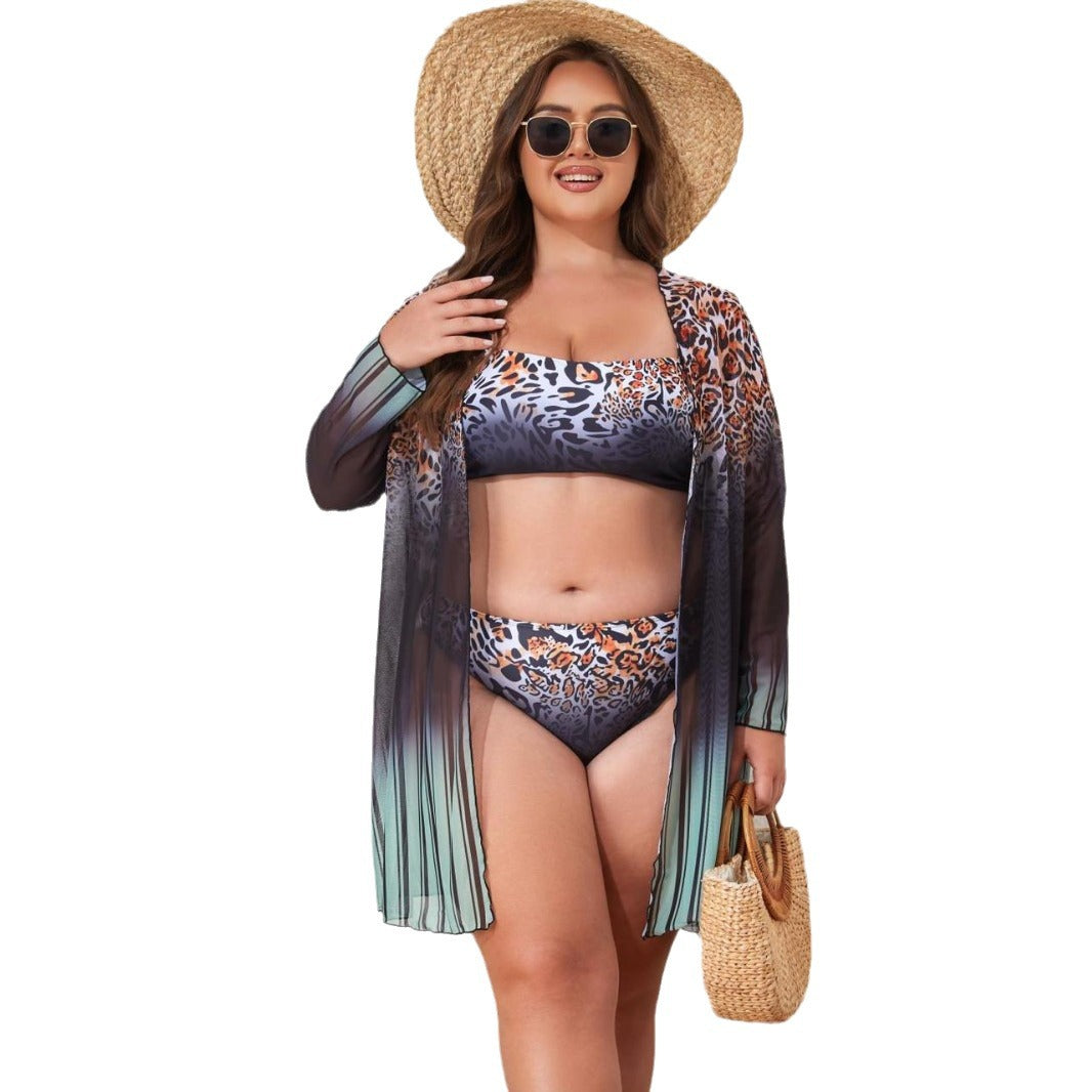 Damen Strandensemble mit Leopardmuster EB