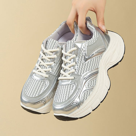 Damen sportliche Sneakers mit atmungsaktivem Netzdesign und elegantem Profil EB