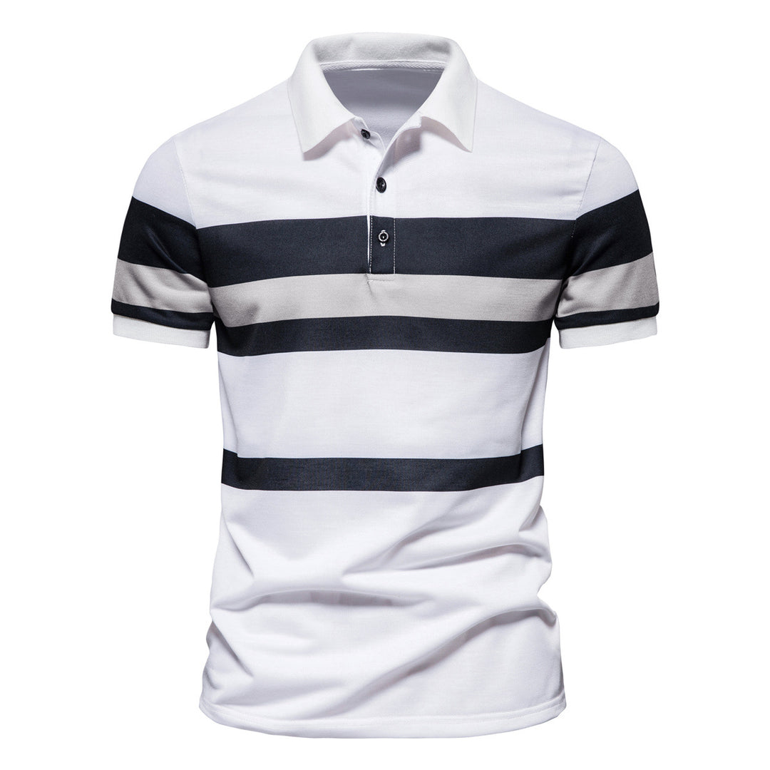 Herren Poloshirt mit klassischen Streifen und atmungsaktiver Baumwolle EB