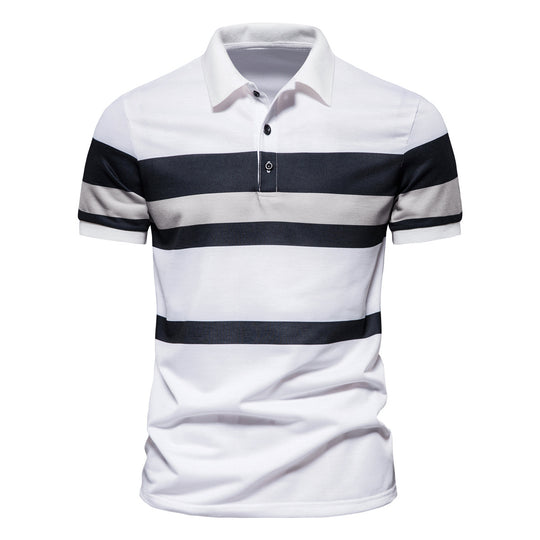 Herren Poloshirt mit klassischen Streifen und atmungsaktiver Baumwolle EB