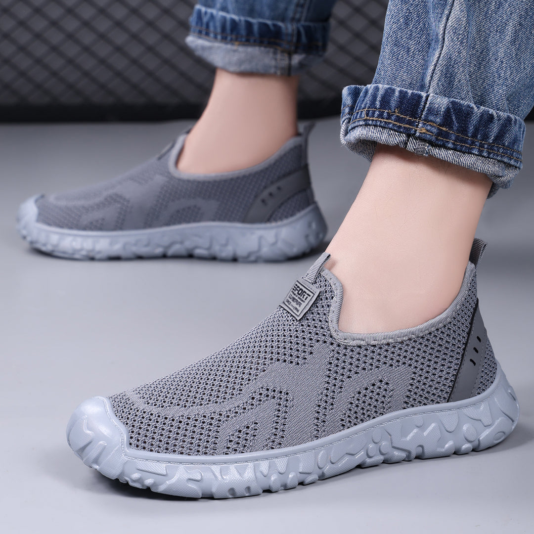 Damen Bequeme Slip-On Freizeitschuhe mit atmungsaktivem Mesh-Obermaterial EB