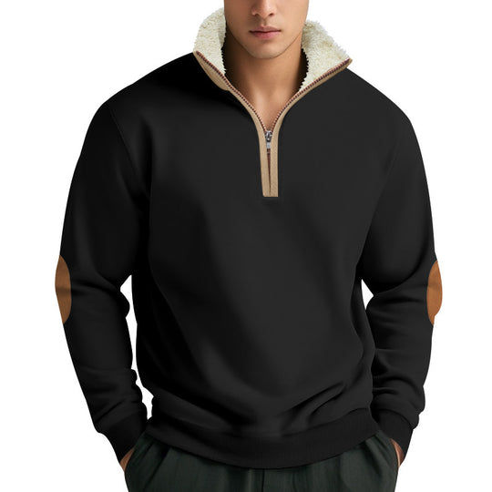Herren Funktionaler Kapuzenpullover mit halbem Reißverschluss und weichem Innenfutter EB