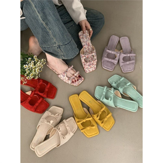 Damen modische Riemchensandalen mit eleganten Schleifen EB
