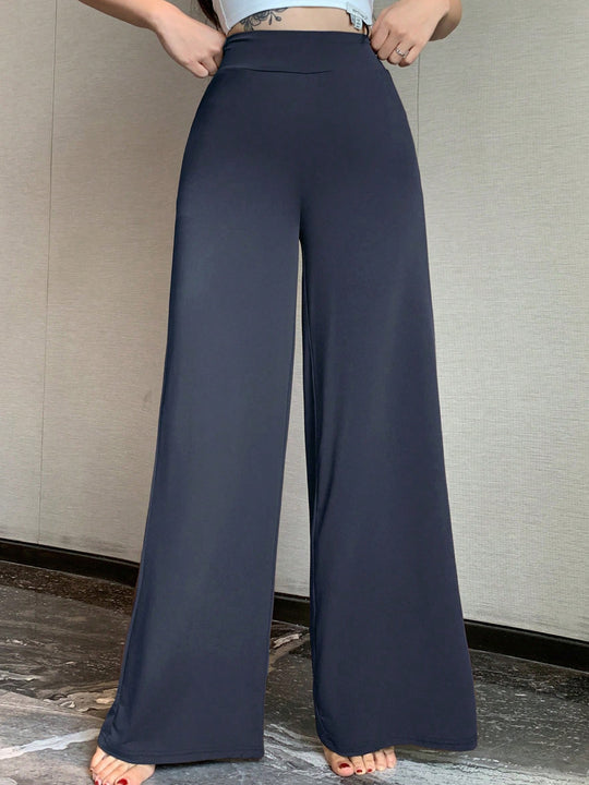 Damen Hochtaillierte Palazzo-Hose EB