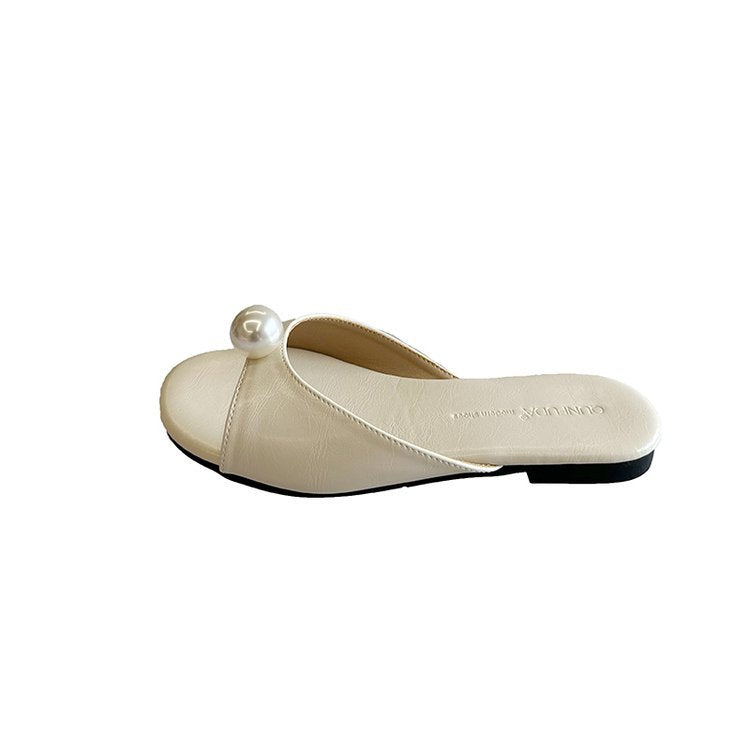 Damen elegante Mules mit Perlenakzent EB