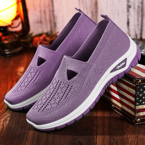 Damen Atmungsaktive Freizeit-Sneaker mit flexiblem Einstieg und rutschfester Sohle EB