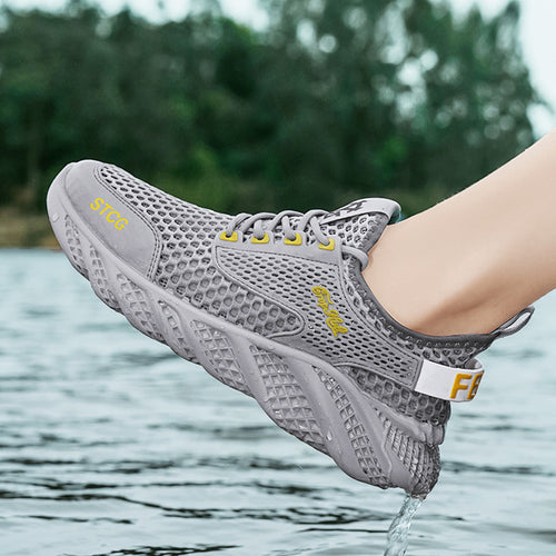 Damen atmungsaktive Mesh-Sneaker mit flexiblem Sohlen-Design EB