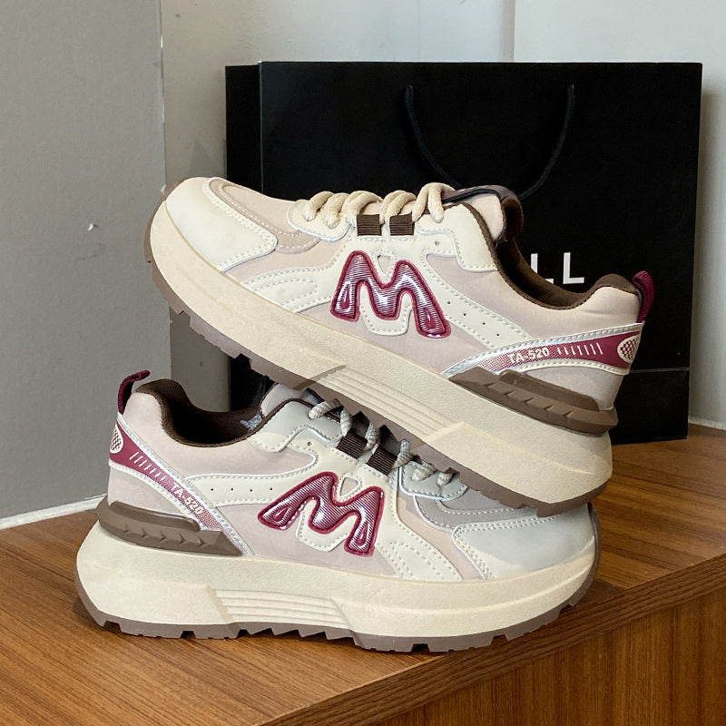 Damen Sportliche Sneakers mit mehrschichtigem Design und dämpfender Laufsohle EB