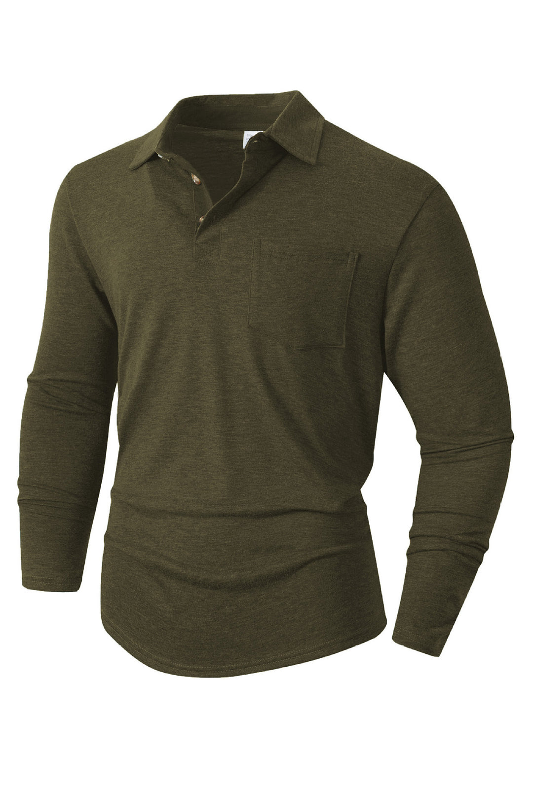 Herren elegantes Langarm Poloshirt mit modernem Kragen und leichtem Stretch EB