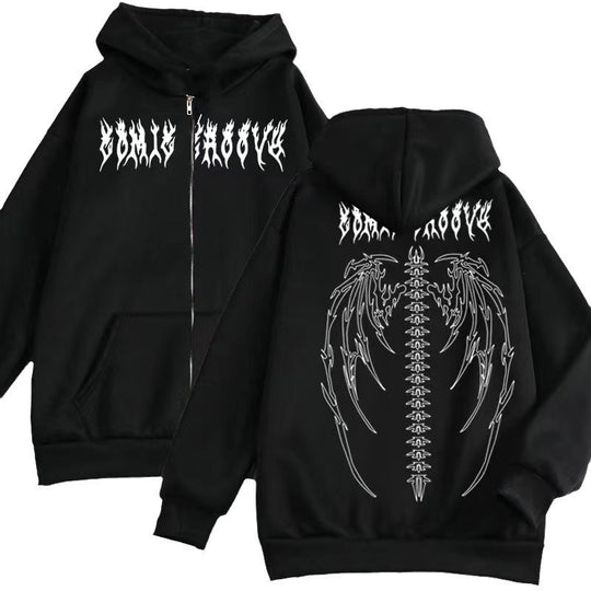 Damen Kapuzenjacke mit auffälligem Gothic-Design und bequemer Passform EB