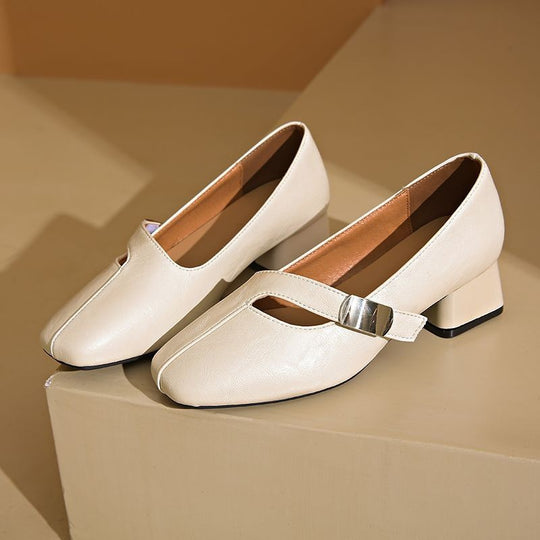Damen Elegante Plateau-Pumps mit modischem Schnallen-Detail EB