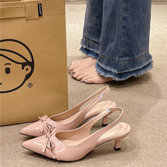 Damen Slingback-Pumps mit feinem Schleifen-Akzent und elegantem Absatz EB