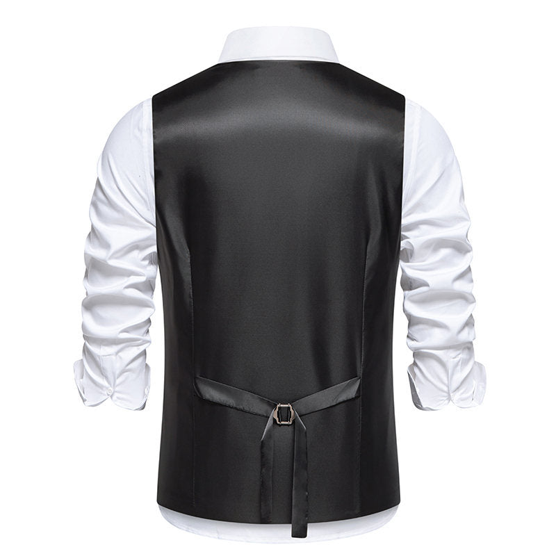 Herren elegante Anzugweste mit modernem Schnitt und praktischen Reißverschlüssen EB