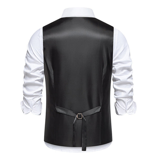 Herren elegante Anzugweste mit modernem Schnitt und praktischen Reißverschlüssen EB
