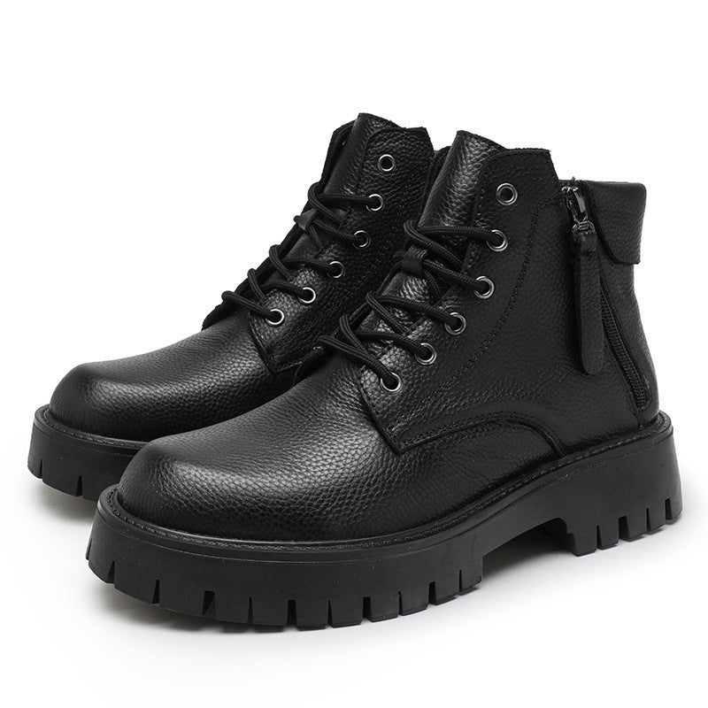 Damen Stiefeletten mit robustem Profil und seitlichem Reißverschluss EB