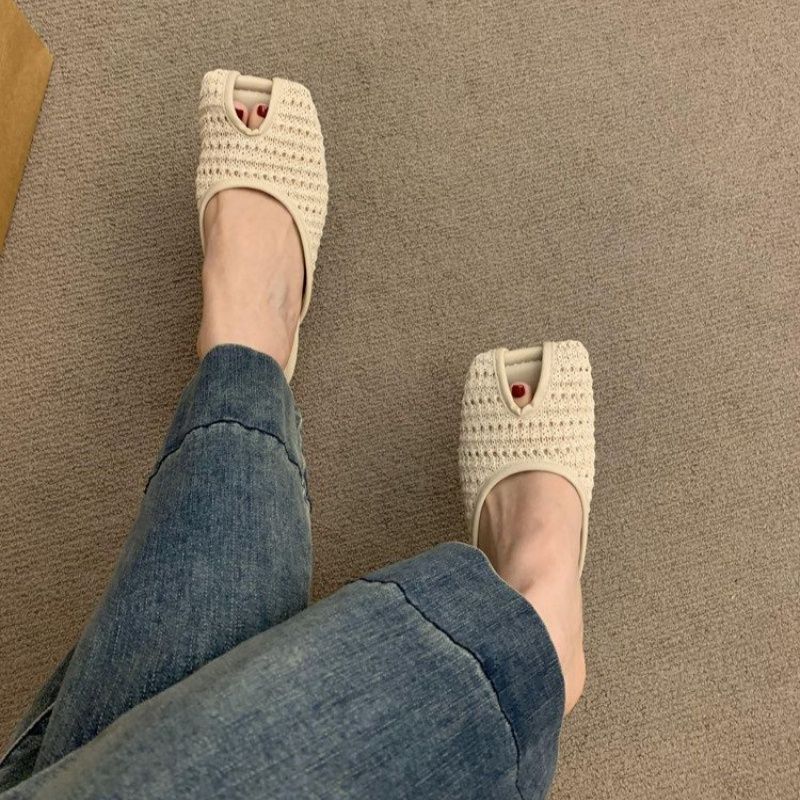 Damen atmungsaktive Mules mit elegantem Rüschendesign EB