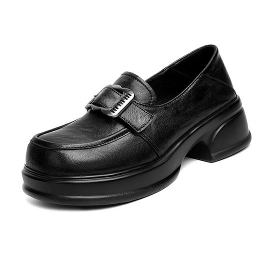 Damen elegante Mokassins mit modischem Schmuckdetail und komfortablem Blockabsatz EB