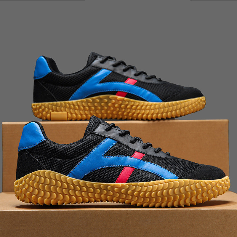 Unisex nan retro-urbaner Mesh-Sneaker mit profilierter Gummilaufsohle und Veloursleder-Zehenkappe EB